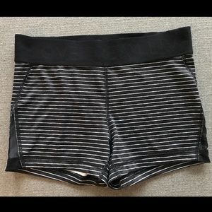 Live Love Dream Black/White Striped Gym Shorts